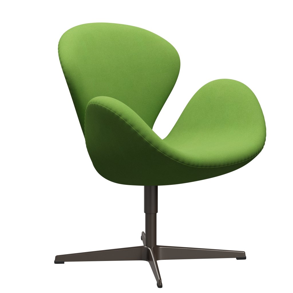 Fritz Hansen Swan Lounge Chair, Brown Bronze/Divina Lime Light