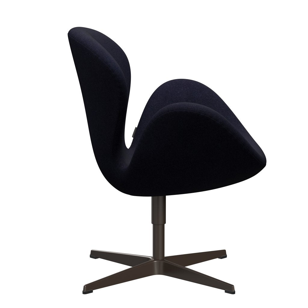 Fritz Hansen Swan Lounge Chair, Brown Bronze/Divina MD Navy