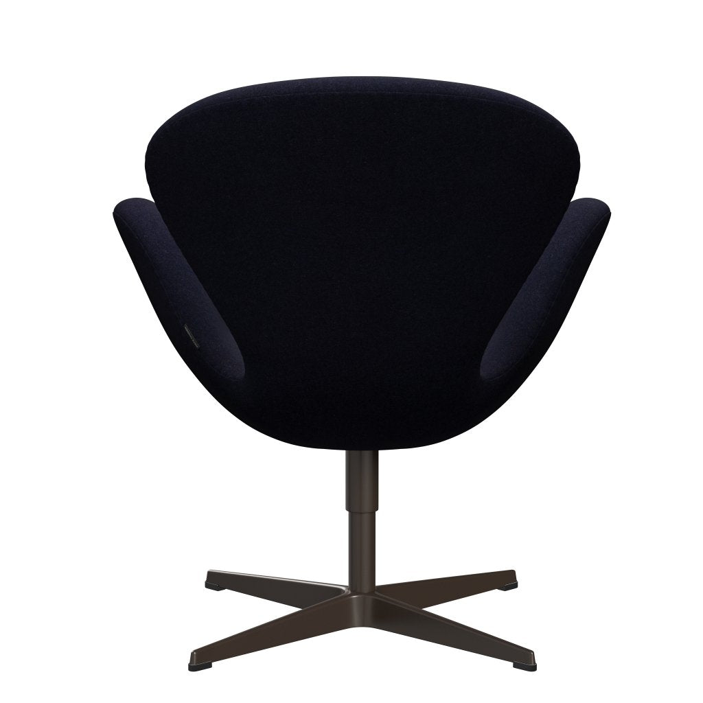 Fritz Hansen Swan Lounge Chair, Brown Bronze/Divina MD Navy