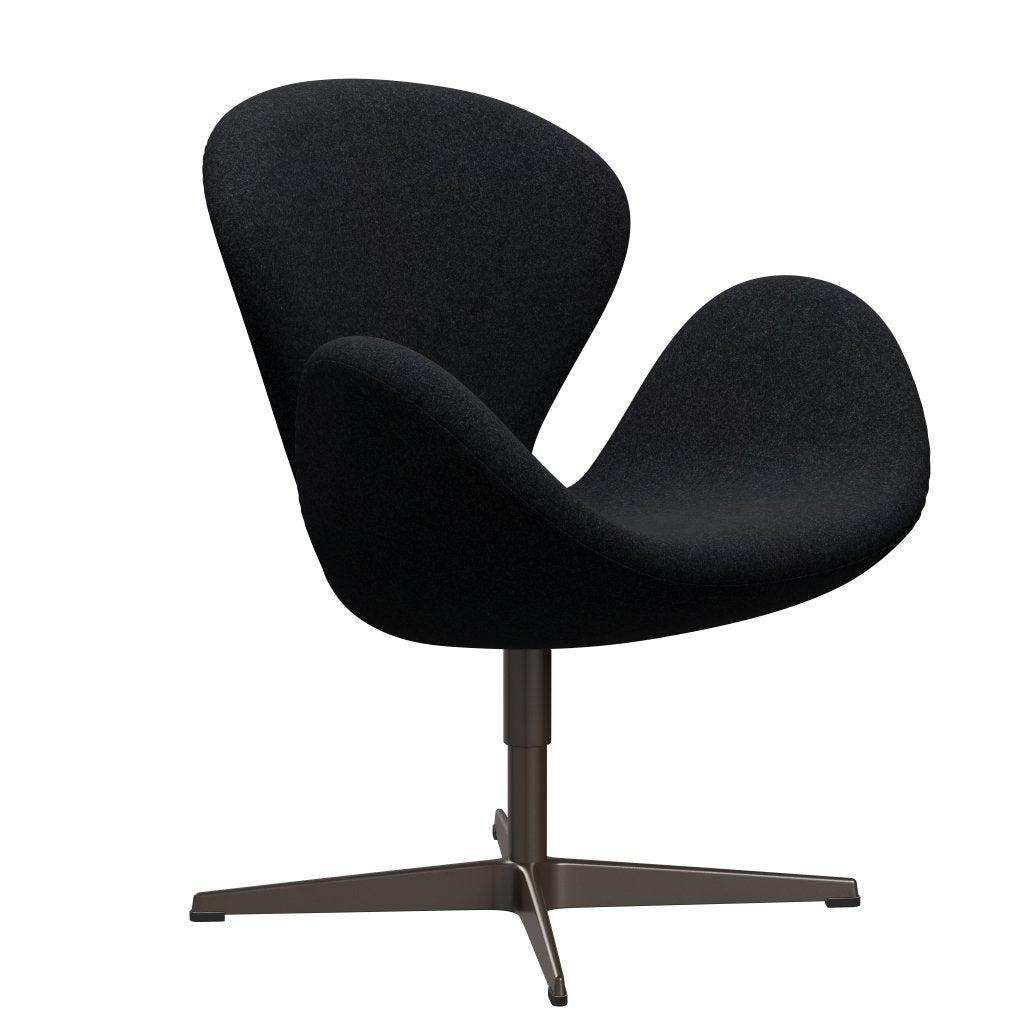 Fritz Hansen Swan Lounge Chair, Brown Bronze/Divina MD Black