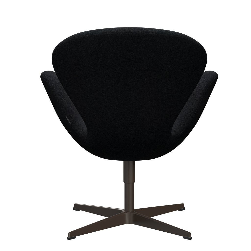 Fritz Hansen Swan Lounge Chair, Brown Bronze/Divina MD Black