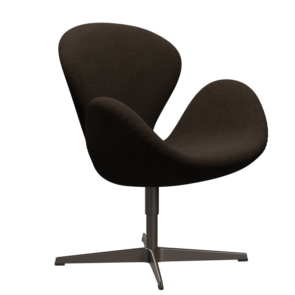 Fritz Hansen Swan Lounge Chair, Brown Bronz/Divina melange tmavě hnědá