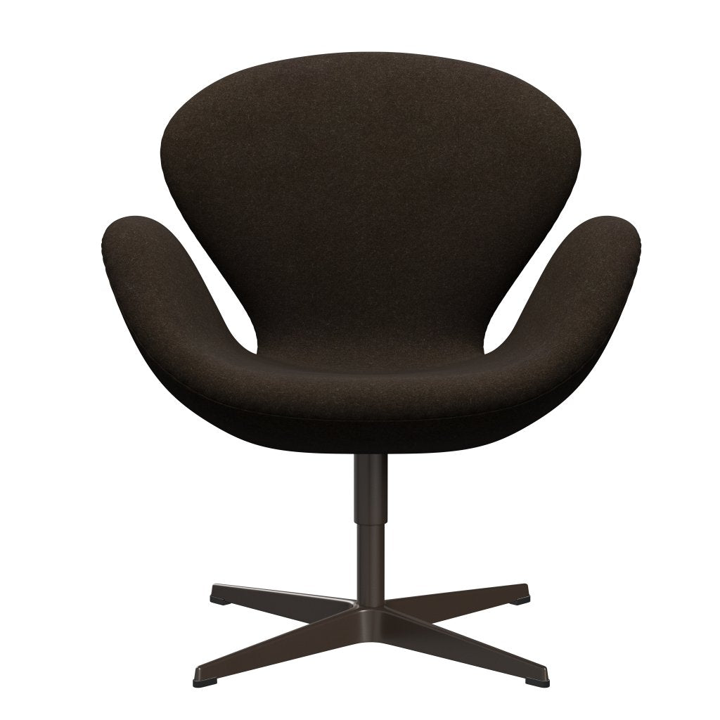 Fritz Hansen Swan Lounge Chair, Brown Bronz/Divina melange tmavě hnědá