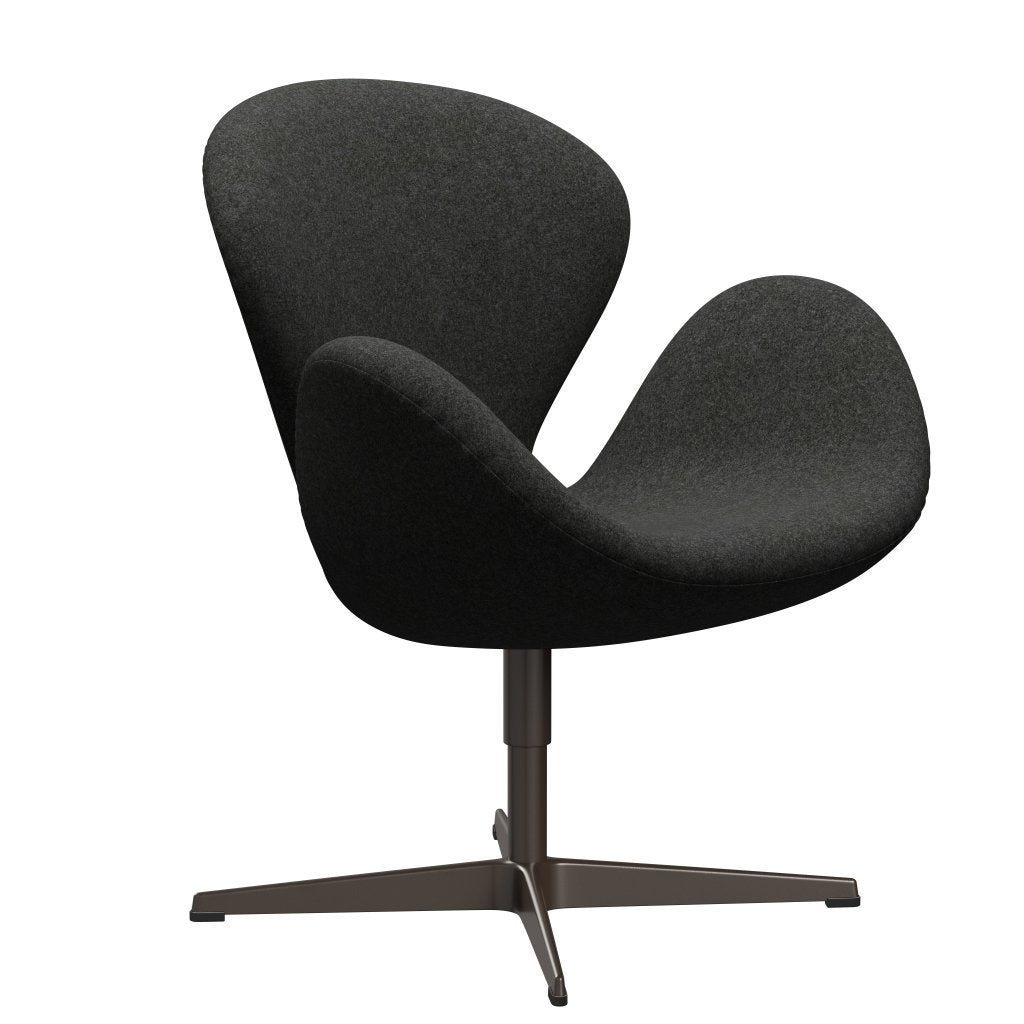 Fritz Hansen Swan Lounge Chair, Brown Bronze/Divina Melange Grey