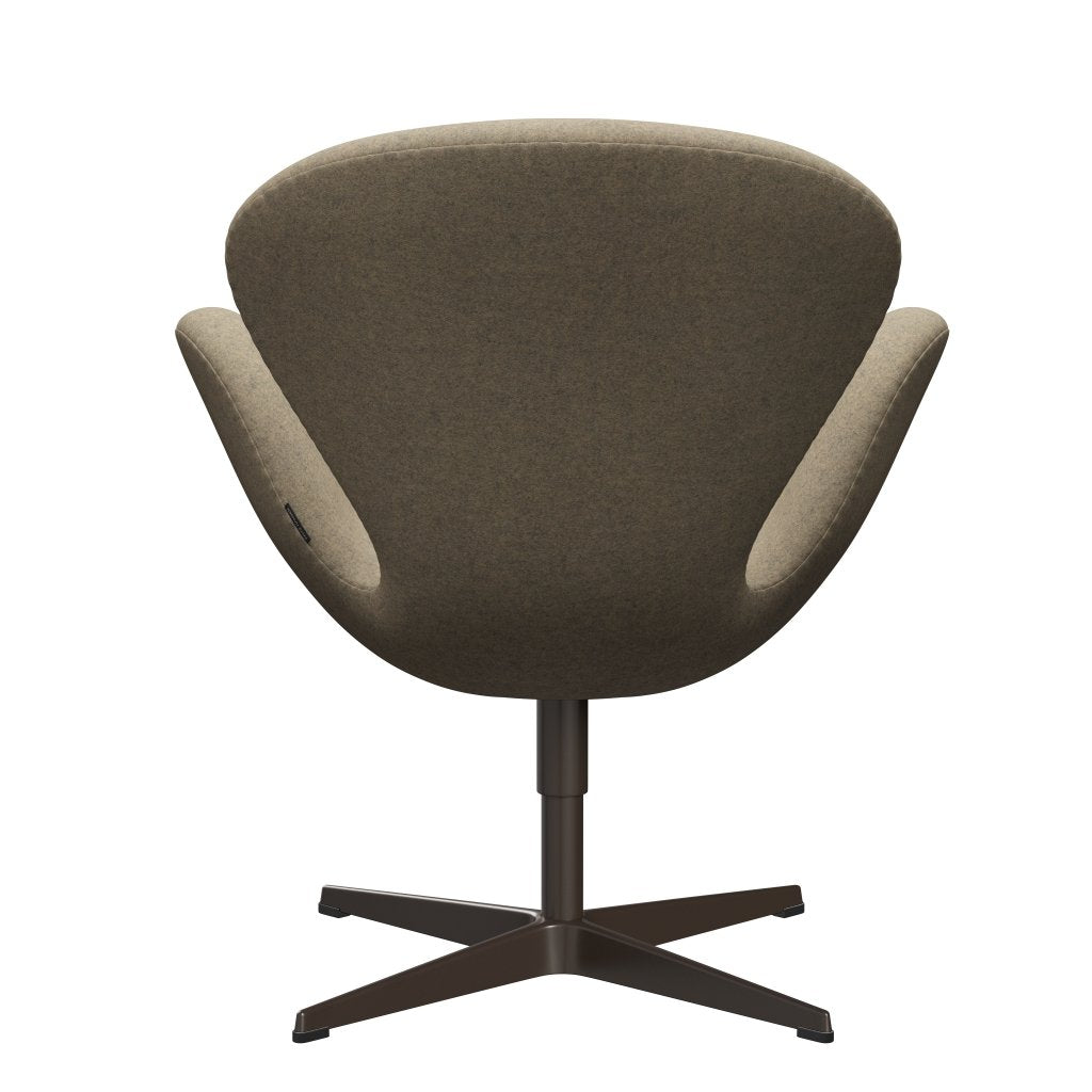 Fritz Hansen Swan Lounge Chair, Brown Bronze/Divina Melange Grey Sand