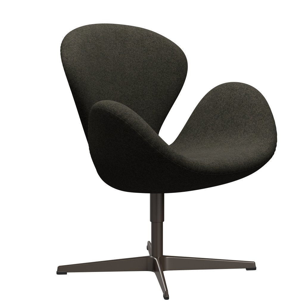 Fritz Hansen Swan Lounge Chair, Brown Bronz/Divina melange šedá hnědá