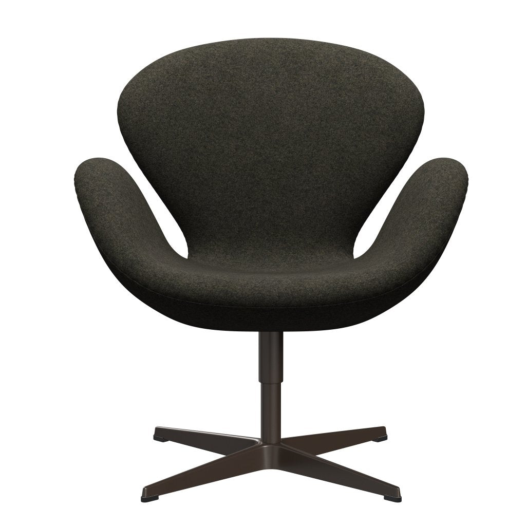 Fritz Hansen Swan Lounge Chair, Brown Bronze/Divina Melange Grey Brown