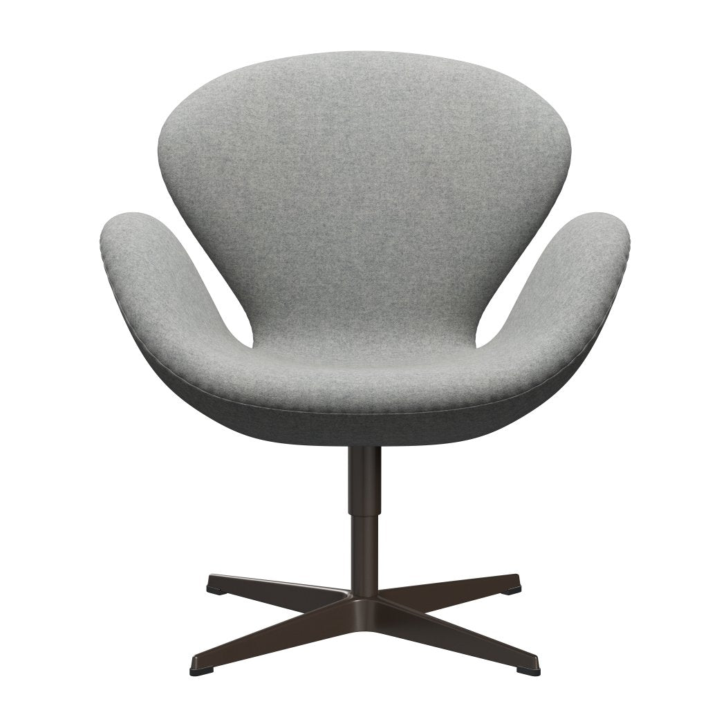 Fritz Hansen Swan Lounge Chair, Brown Bronze/Divina Melange Light Grey