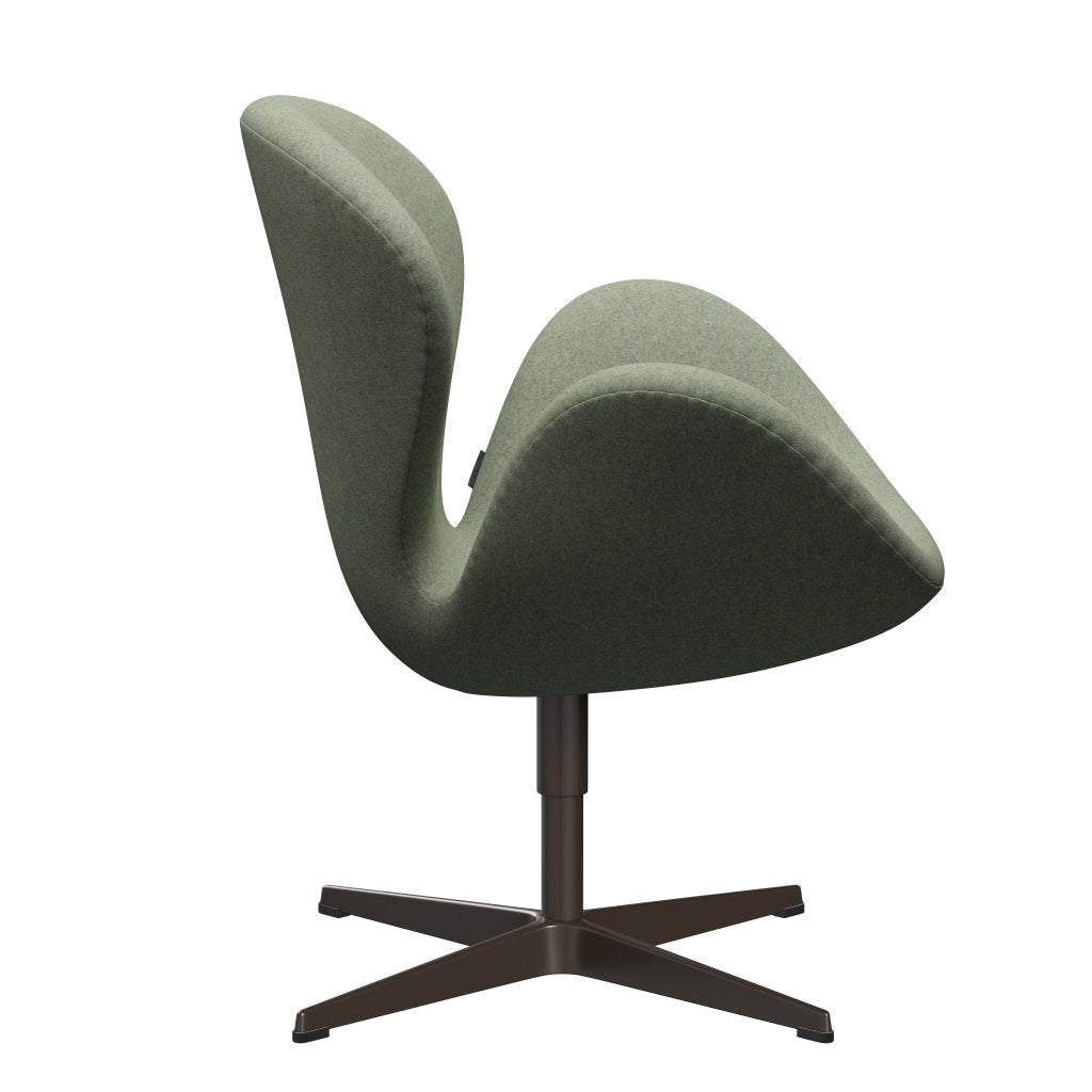 Fritz Hansen Swan Lounge Chair, Brown Bronze/Divina Melange Light Green