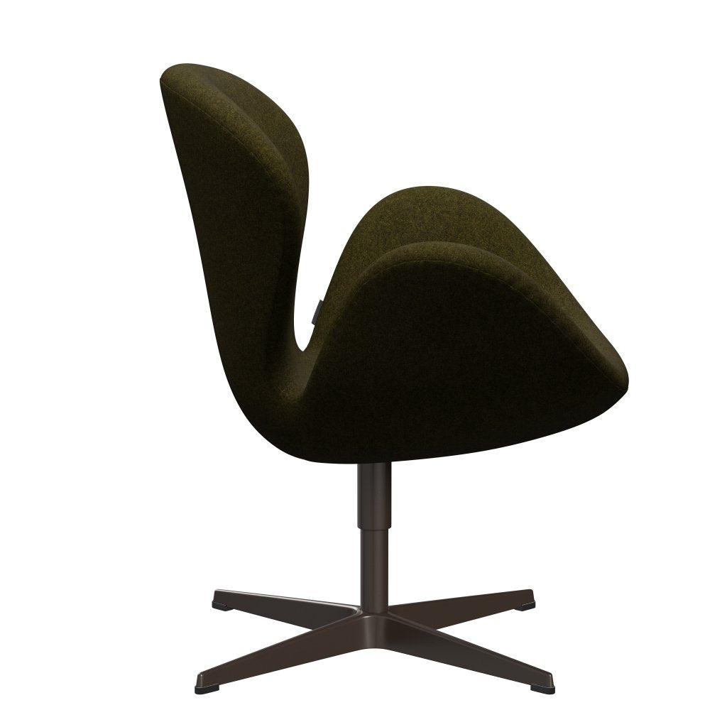 Fritz Hansen Swan Lounge Chair, Brown Bronz/Divina melange olive tma