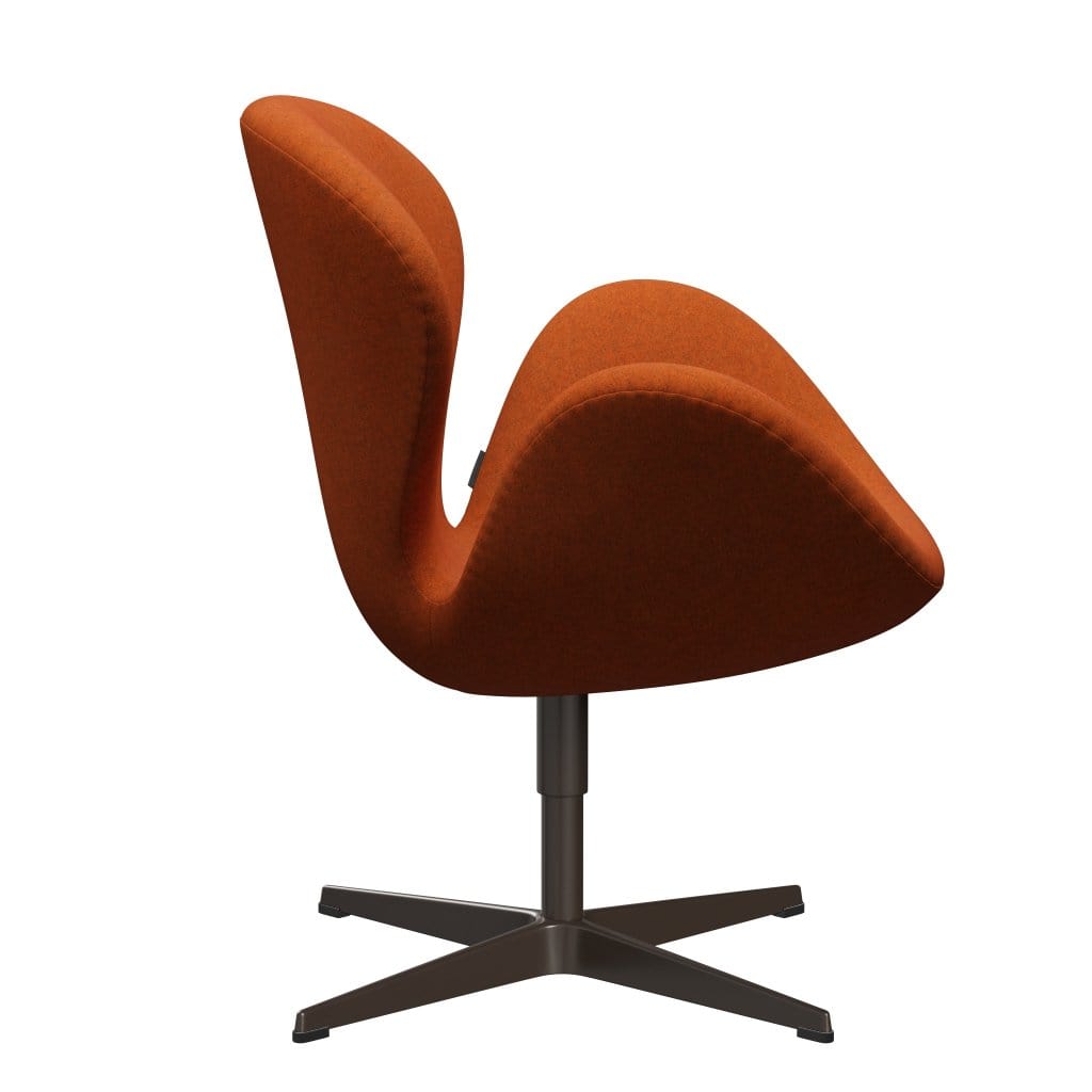 Fritz Hansen Swan Lounge Chair, Brown Bronz/Divina melange oranžová