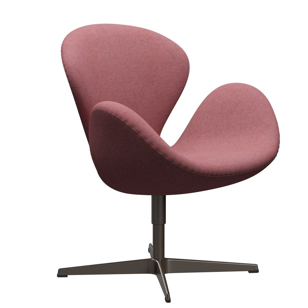 Fritz Hansen Swan Lounge Chair, Brown Bronz/Divina melange růžová