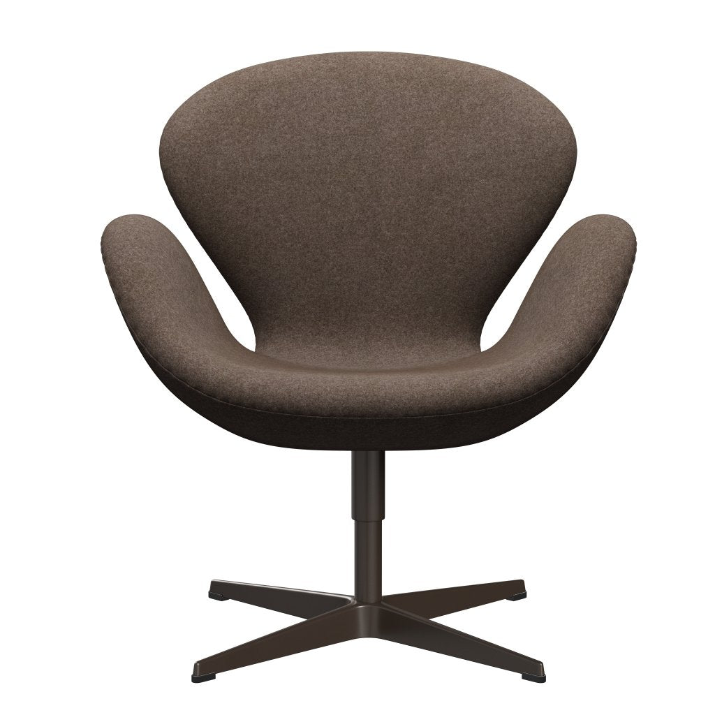 Fritz Hansen Swan Lounge Chair, Brown Bronze/Divina Melange Dusty Brown