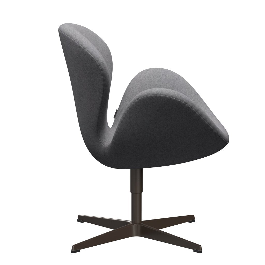 Fritz Hansen Swan Lounge Chair, Brown Bronz/Divina melange Stone Grey