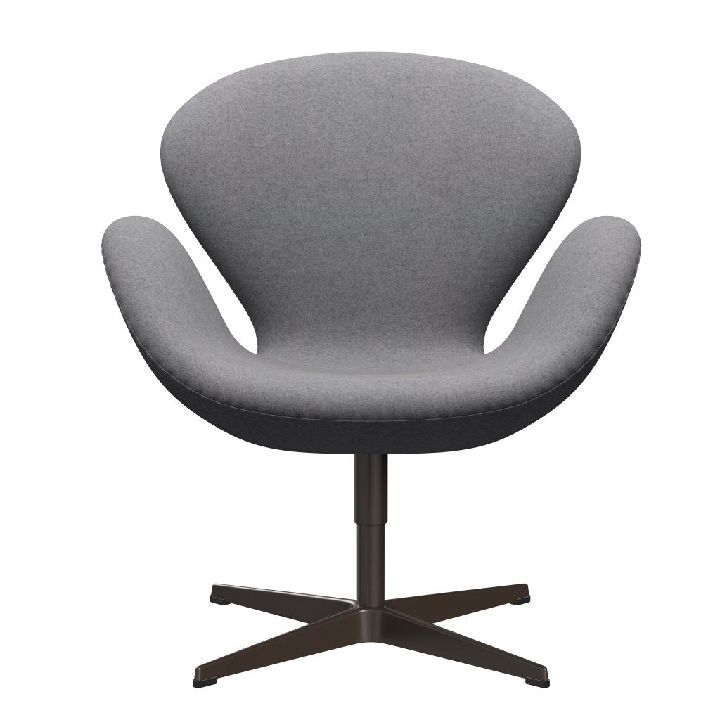 Fritz Hansen Swan Lounge Chair, Brown Bronz/Divina melange Stone Grey