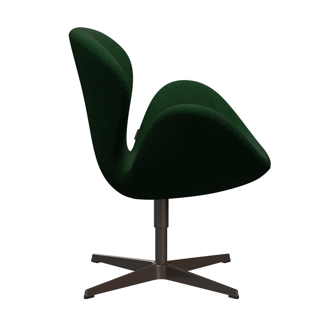 Fritz Hansen Swan Lounge Chair, Brown Bronze/Divina Melange Forest Green