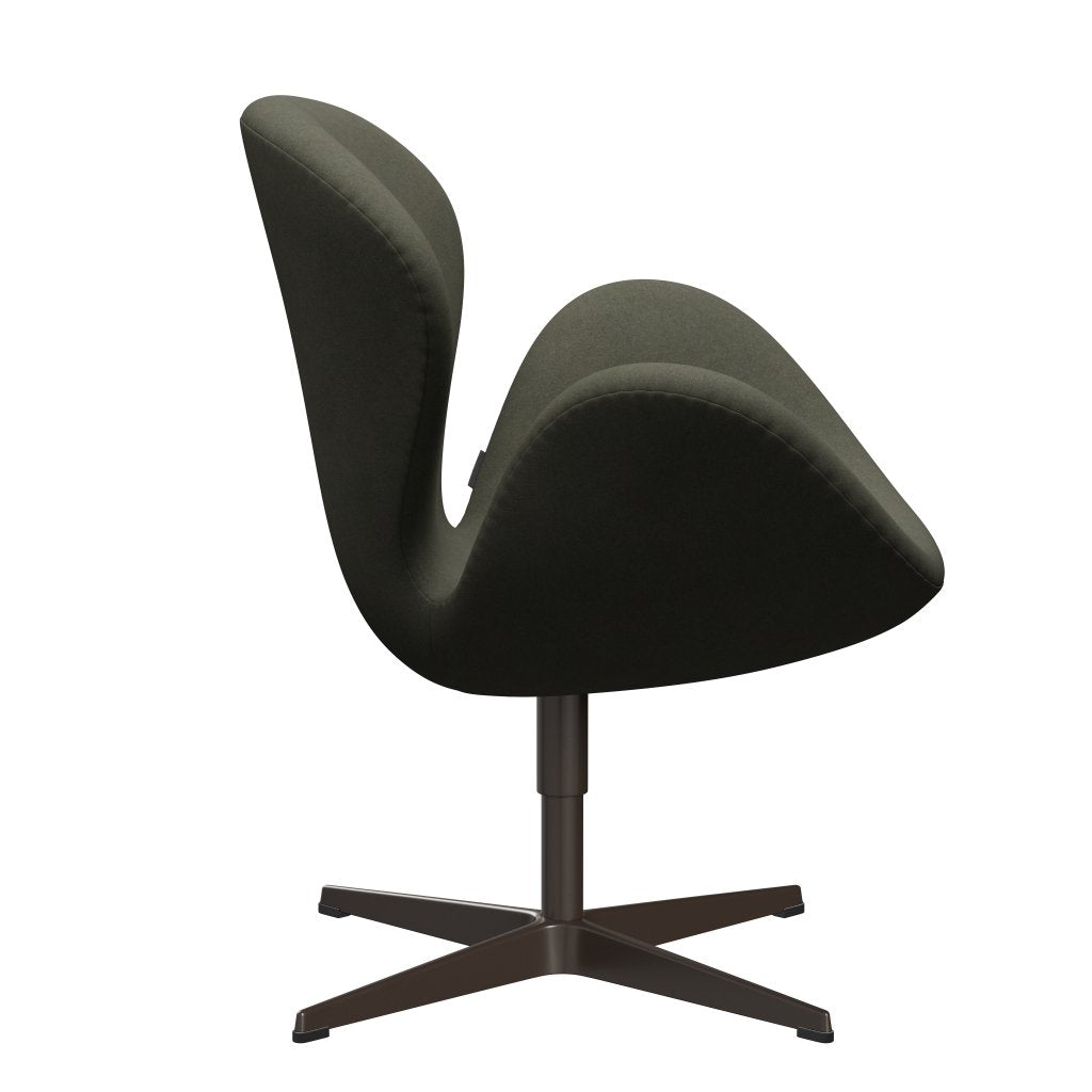 Fritz Hansen Swan Lounge Chair, Brown Bronze/Divina Vojenská zelená