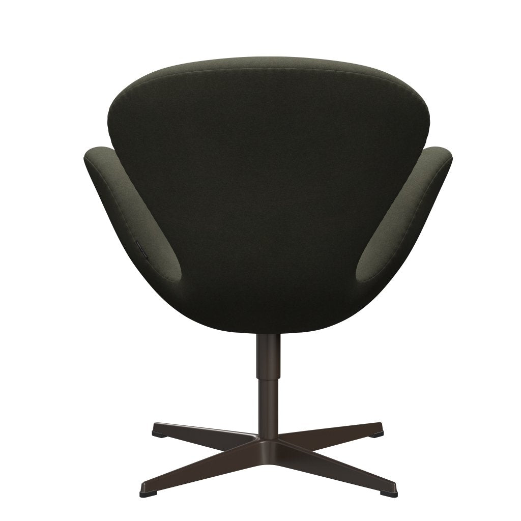 Fritz Hansen Swan Lounge Chair, Brown Bronze/Divina Vojenská zelená