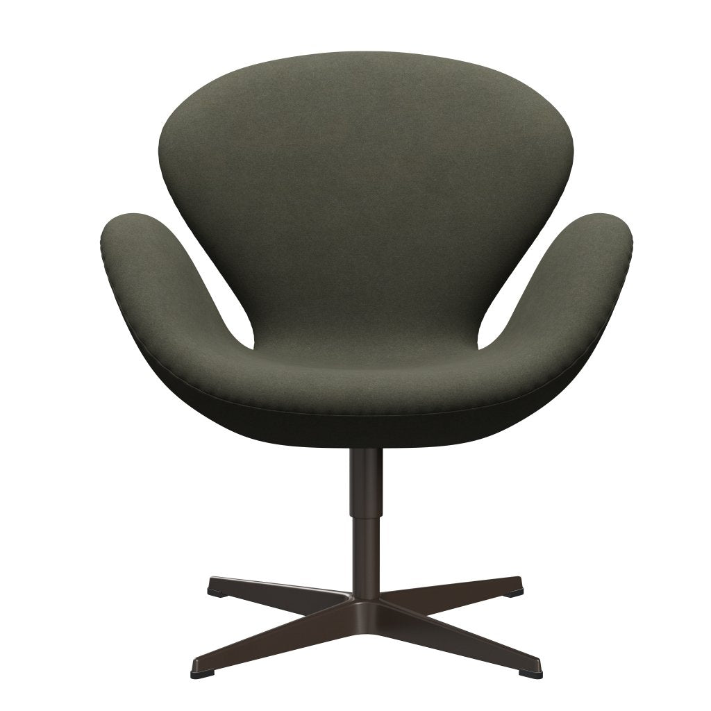 Fritz Hansen Swan Lounge Chair, Brown Bronze/Divina Vojenská zelená