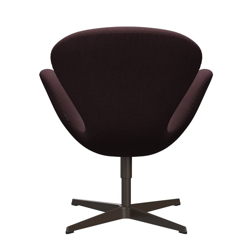 Lounge židle Fritz Hansen Swan, Brown Bronze/Fiord Burgundsko