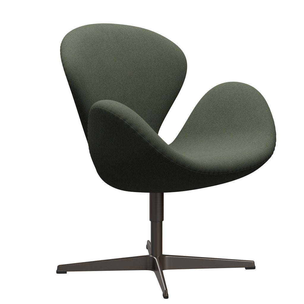 Fritz Hansen Swan Lounge Chair, Brown Bronze/Fiord Olive Green/Medium Green