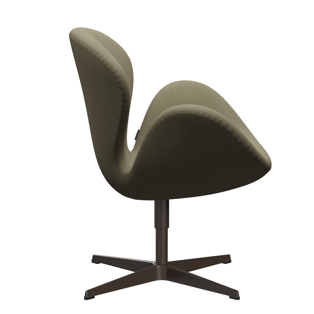 Lounge židle Fritz Hansen Swan, Brown Bronz/Fiord Olive Green/Stone