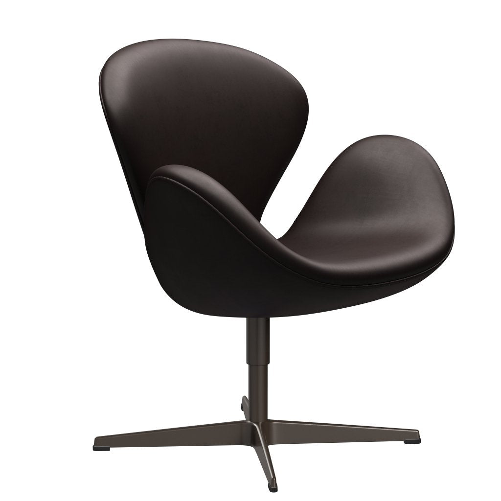 Fritz Hansen Swan Lounge Chair, Brown Bronze/Grace Dark Brown