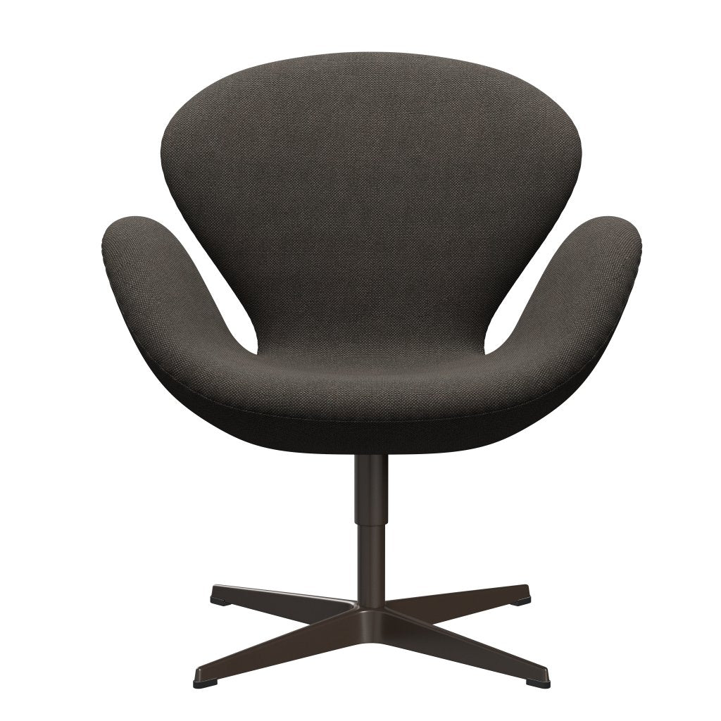 Fritz Hansen Swan Lounge Chair, Brown Bronze/Hallingdal Charcoal Light