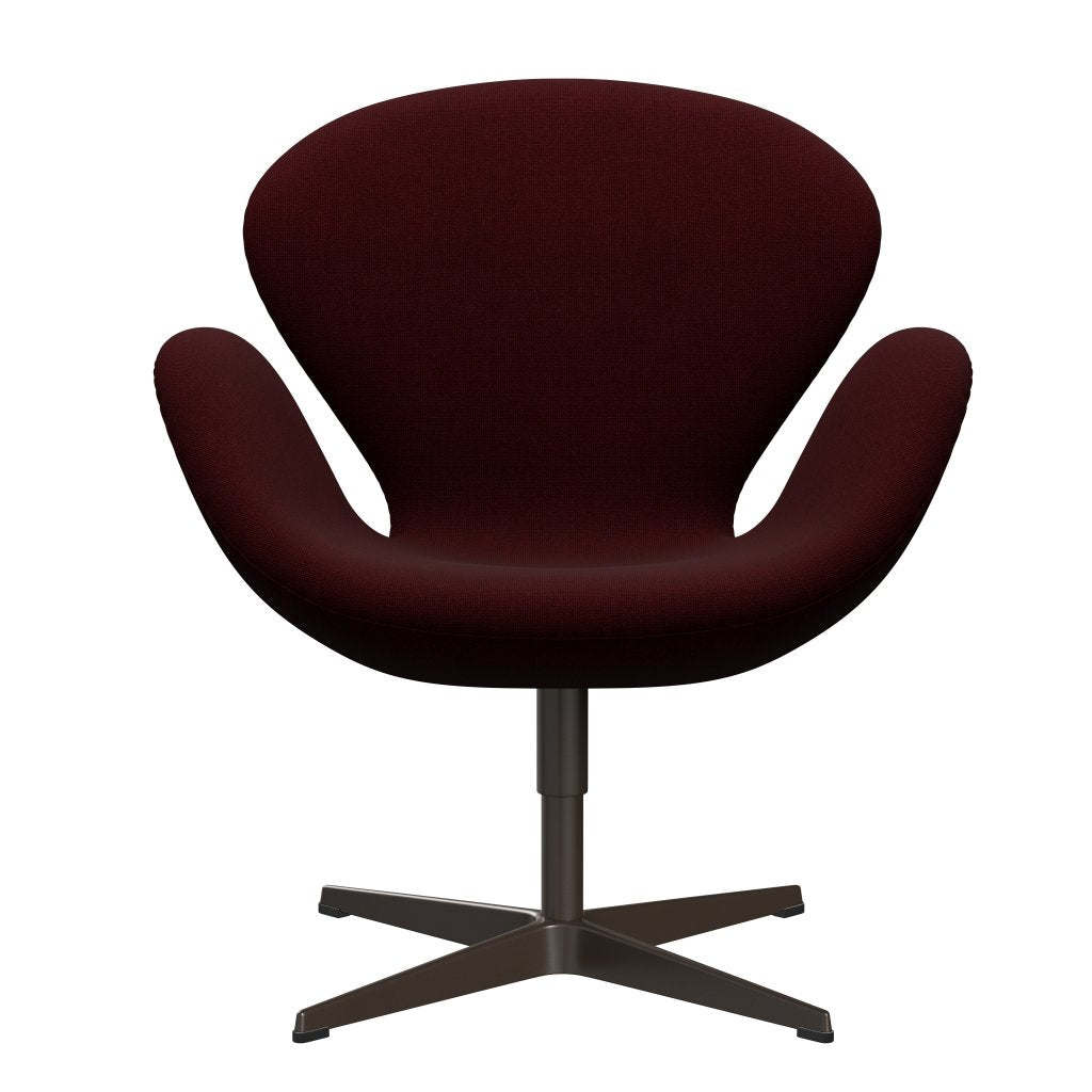 Židle Fritz Hansen Swan Lounge, Brown Bronze/Hallingdal Wine Red