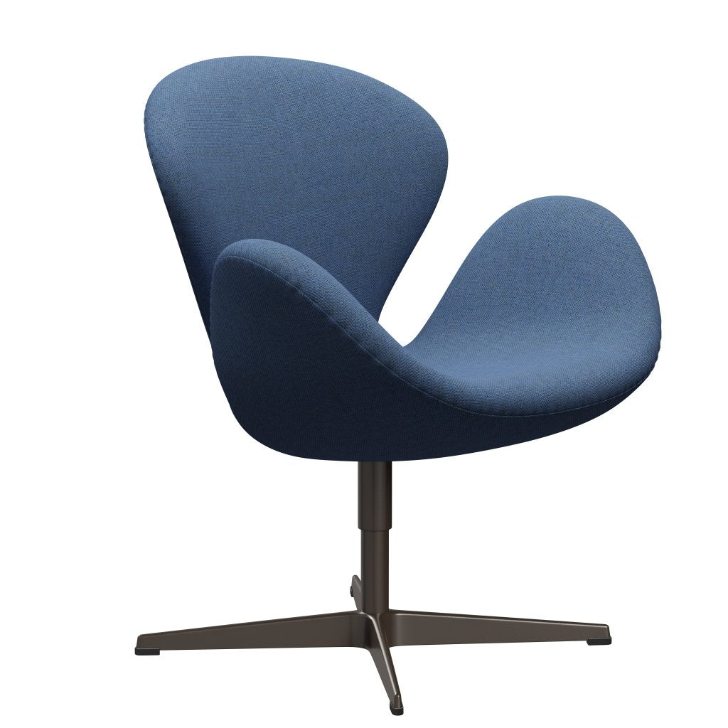 Fritz Hansen Swan Lounge Chair, Brown Bronze/Re Wool Blue/Natural