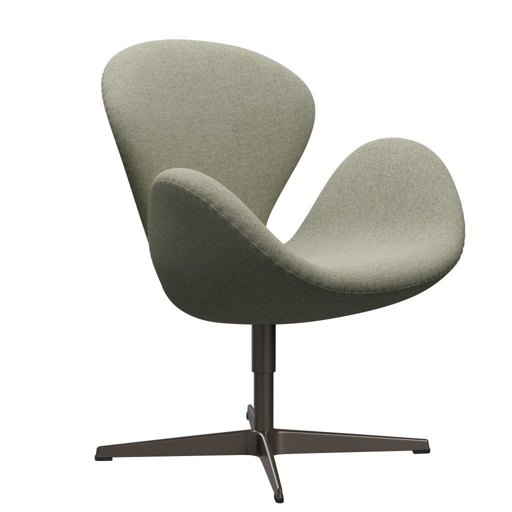 Fritz Hansen Swan Lounge Chair, Brown Bronze/Re Wool Lime Green/Nature