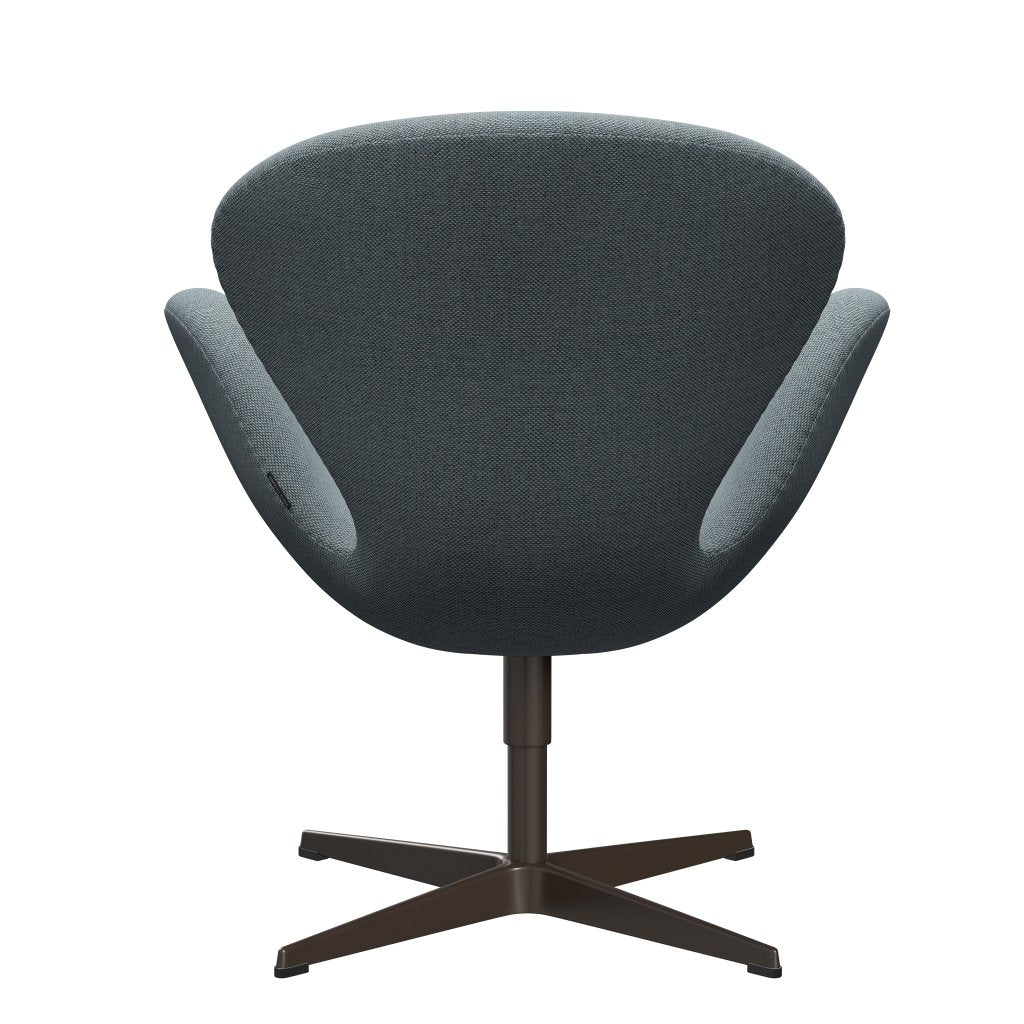 Fritz Hansen Swan Lounge Chair, Brown Bronze/Re Wool Light Blue/Natural