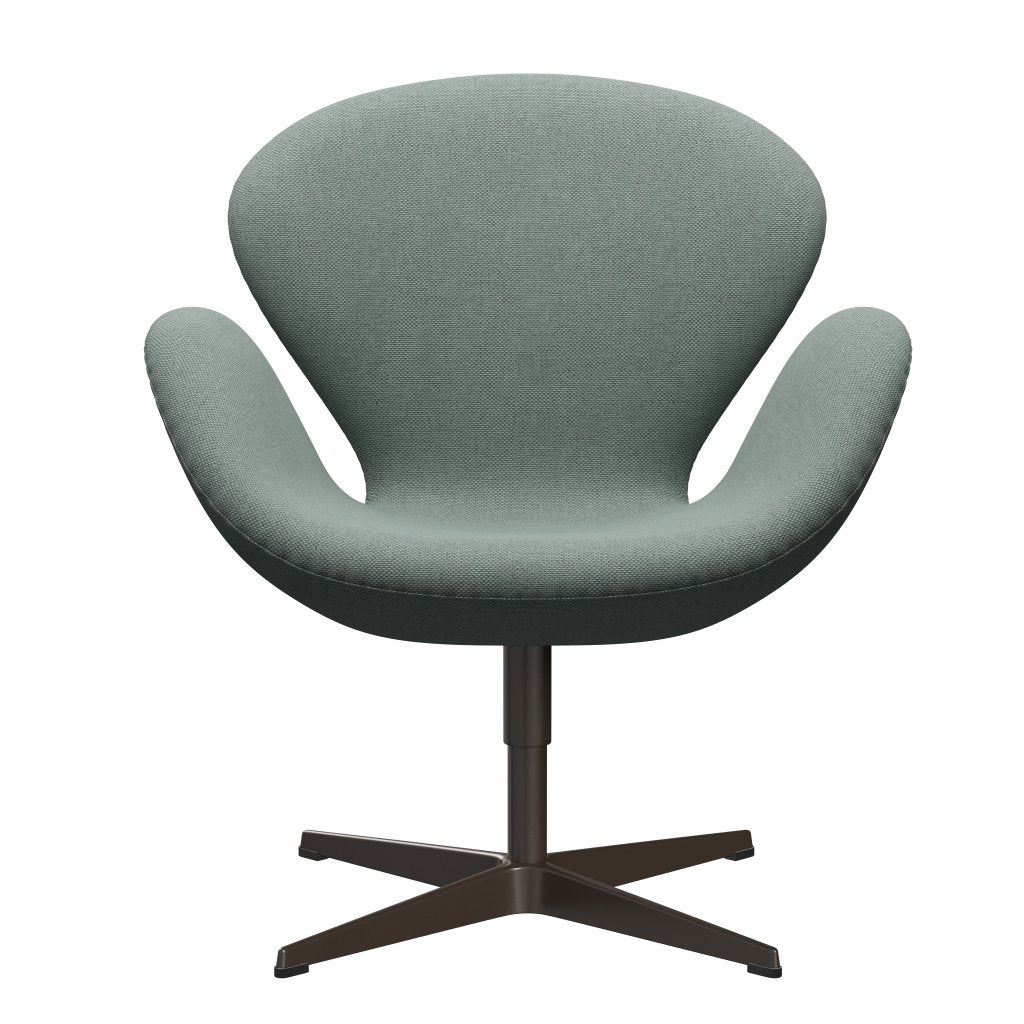 Fritz Hansen Swan Lounge Chair, Brown Bronze/Re Wool Light Aquamarine/Natural