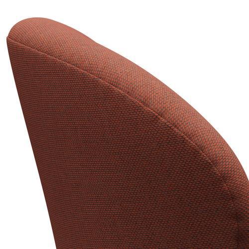 Fritz Hansen Swan Lounge Chair, Brown Bronz/Re Wool Coral Red/Natural