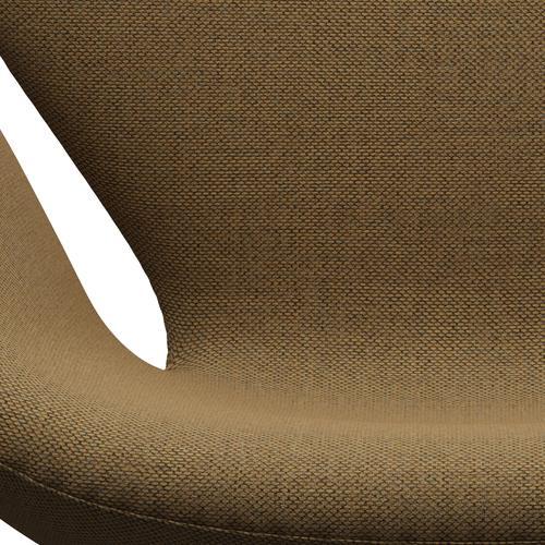 Fritz Hansen Swan Lounge Chair, Brown Bronze/Re Wool hořčice/Natural