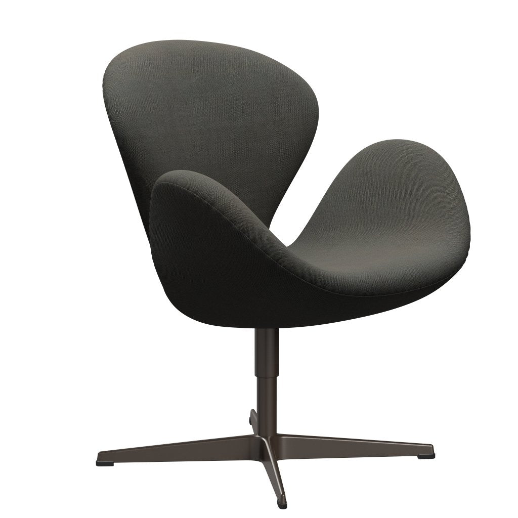 Fritz Hansen Swan Lounge Chair, Brown Bronze/Rime Dark Grey/Khaki