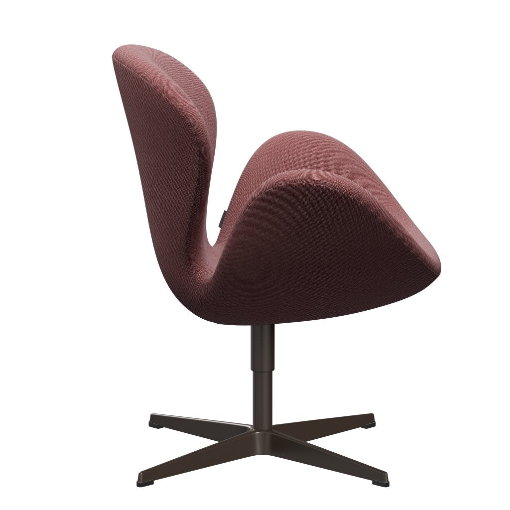 Fritz Hansen Swan Lounge Chair, Brown Bronz/Rime Dark Red/White