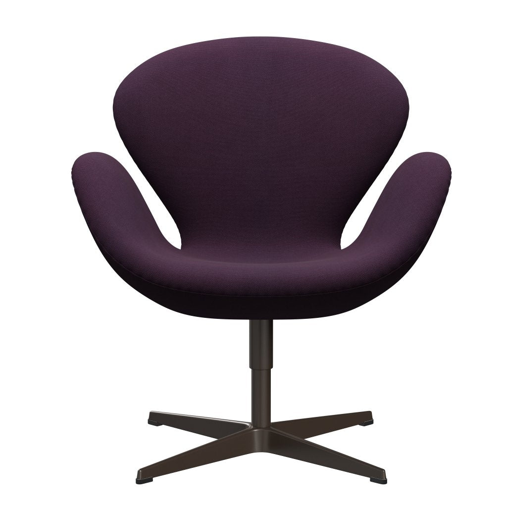 Fritz Hansen Swan Lounge Chair, Brown Bronze/Steelcut Medium Violet