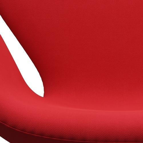 Fritz Hansen Swan Lounge Chair, Brown Bronze/Steelcut Neon Red