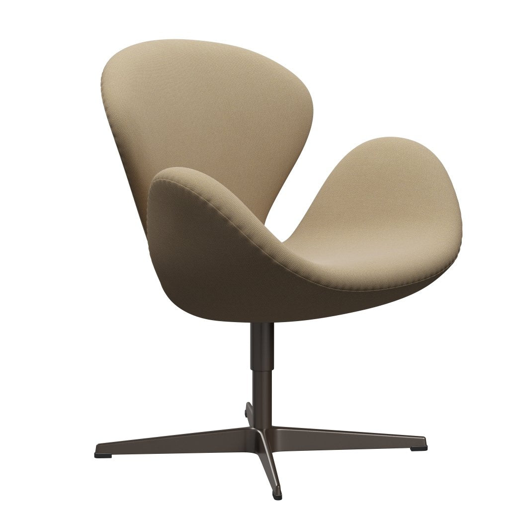 Fritz Hansen Swan Lounge Chair, Brown Bronze/Steelcut Trio Soft Yellow