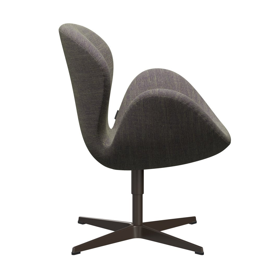 Fritz Hansen Swan Lounge Chair, Brown Bronze/Sunniva Light Green/Violet