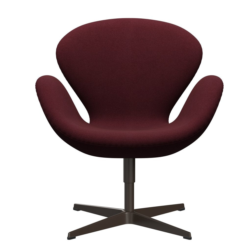 Fritz Hansen Swan Lounge Chair, Brown Bronz/Tonus Wine Red