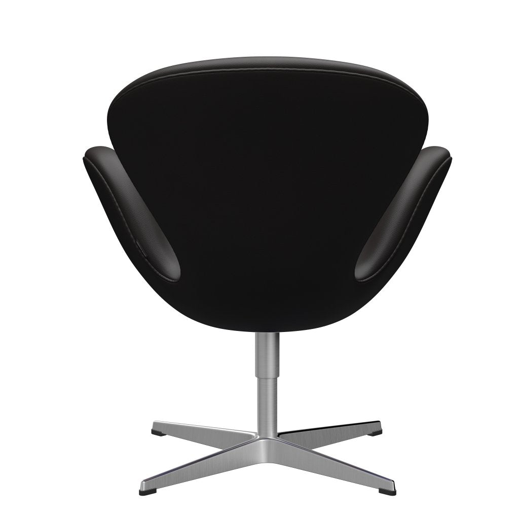 Fritz Hansen Swan Lounge Chair, satén kartáčovaný hliník/aura černá hnědá