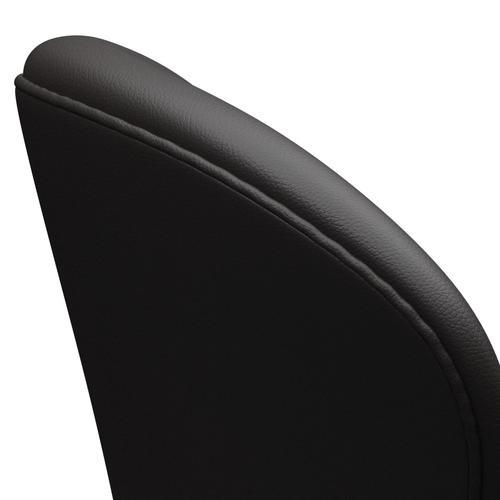 Fritz Hansen Swan Lounge Chair, satén kartáčovaný hliník/aura černá hnědá