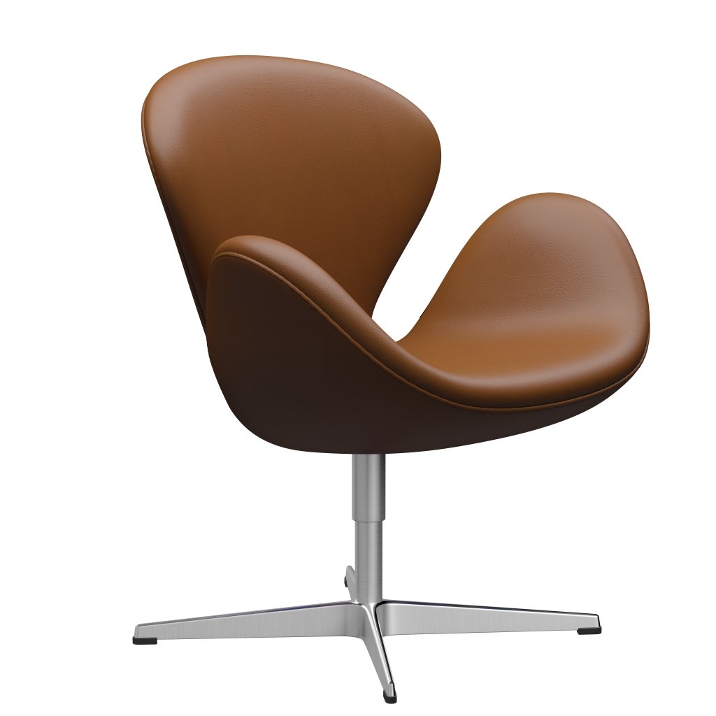 Fritz Hansen Swan Lounge Chair, satén kartáčovaný hliník/aura ořech