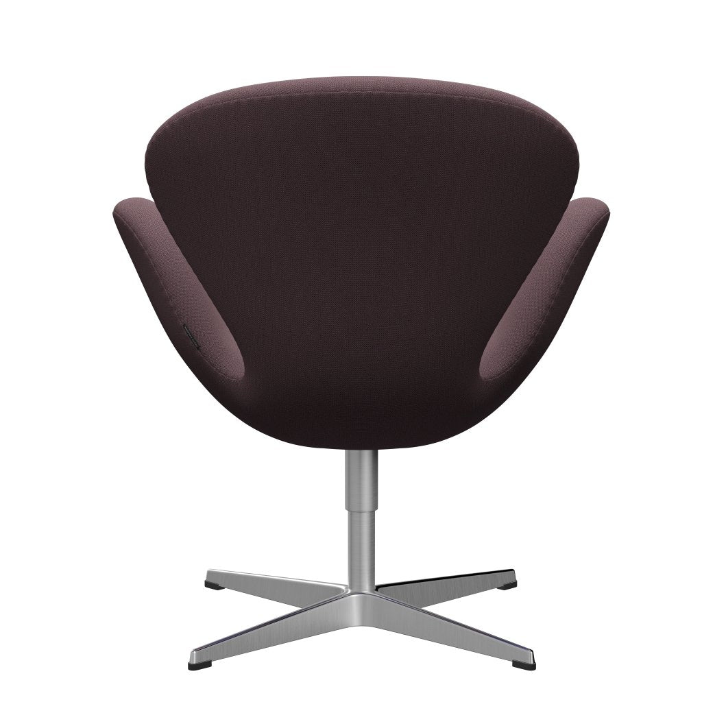 Fritz Hansen Swan Lounge Chair, Satin Brushed Aluminium/Capture Aubergine