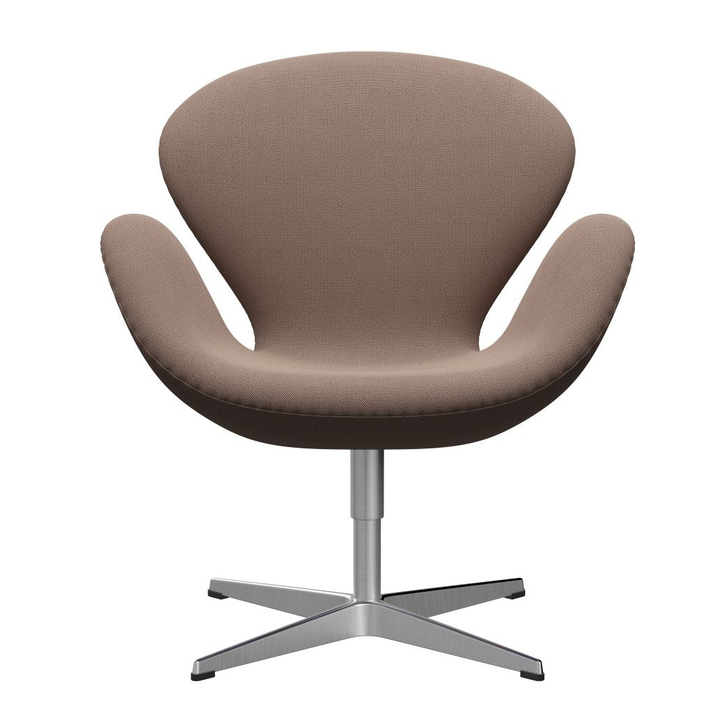 Fritz Hansen Swan Lounge Chair, satén kartáčovaný hliník/zachycení hnědé