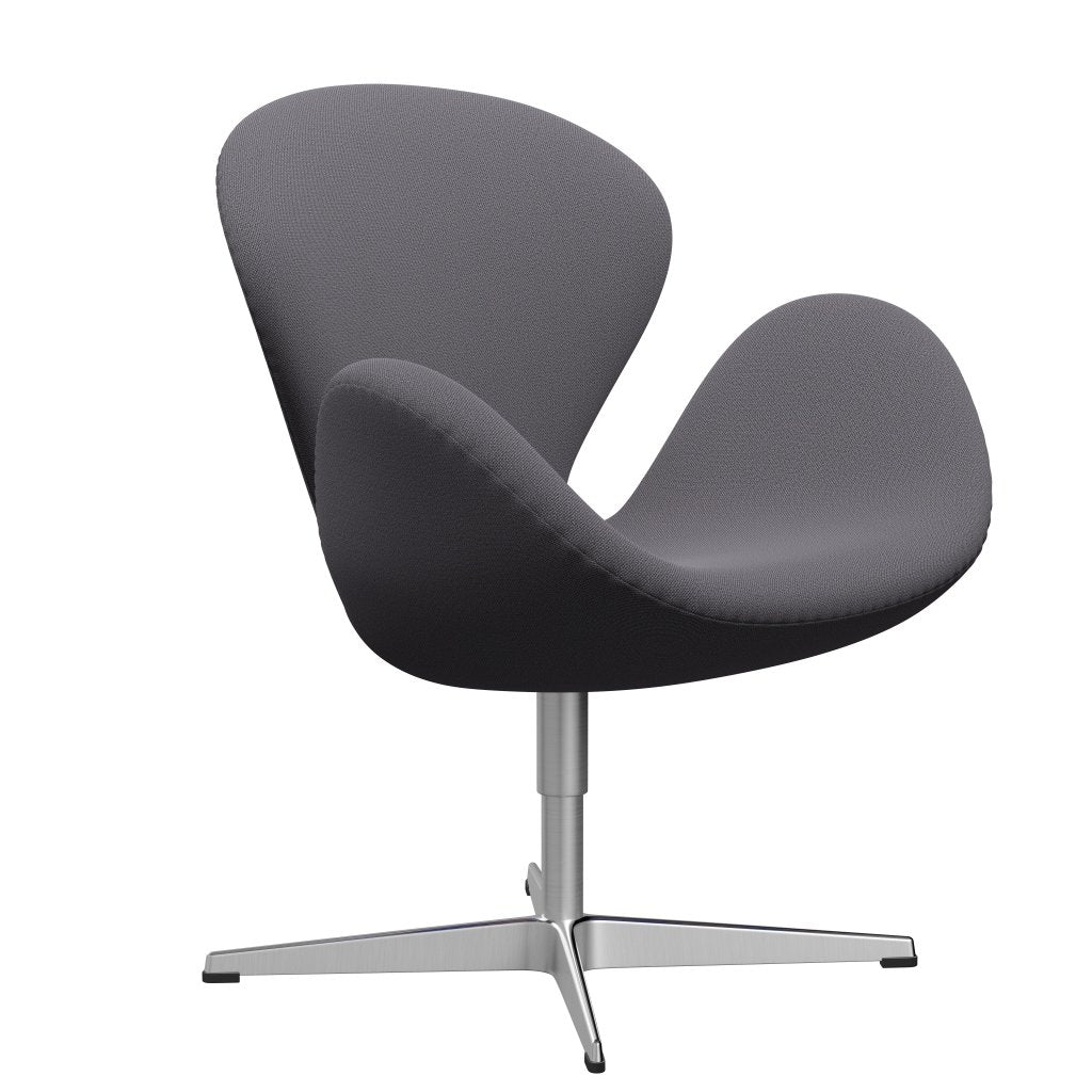 Fritz Hansen Swan Lounge Chair, satén kartáčovaný hliník/zachycení tmavě šedé