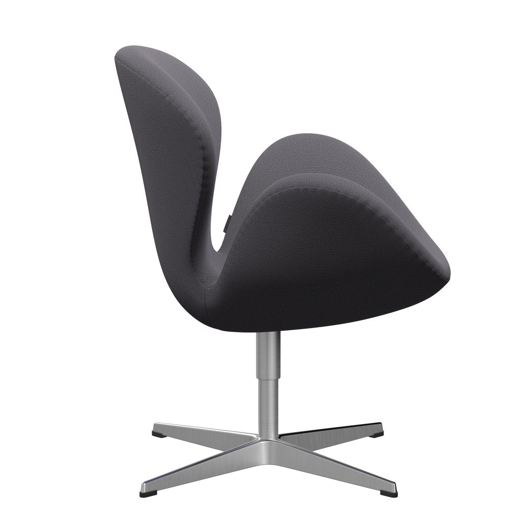 Fritz Hansen Swan Lounge Chair, satén kartáčovaný hliník/zachycení tmavě šedé