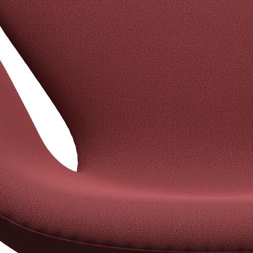 Fritz Hansen Swan Lounge Chair, satén kartáčovaný hliník/zachycení tmavě červené